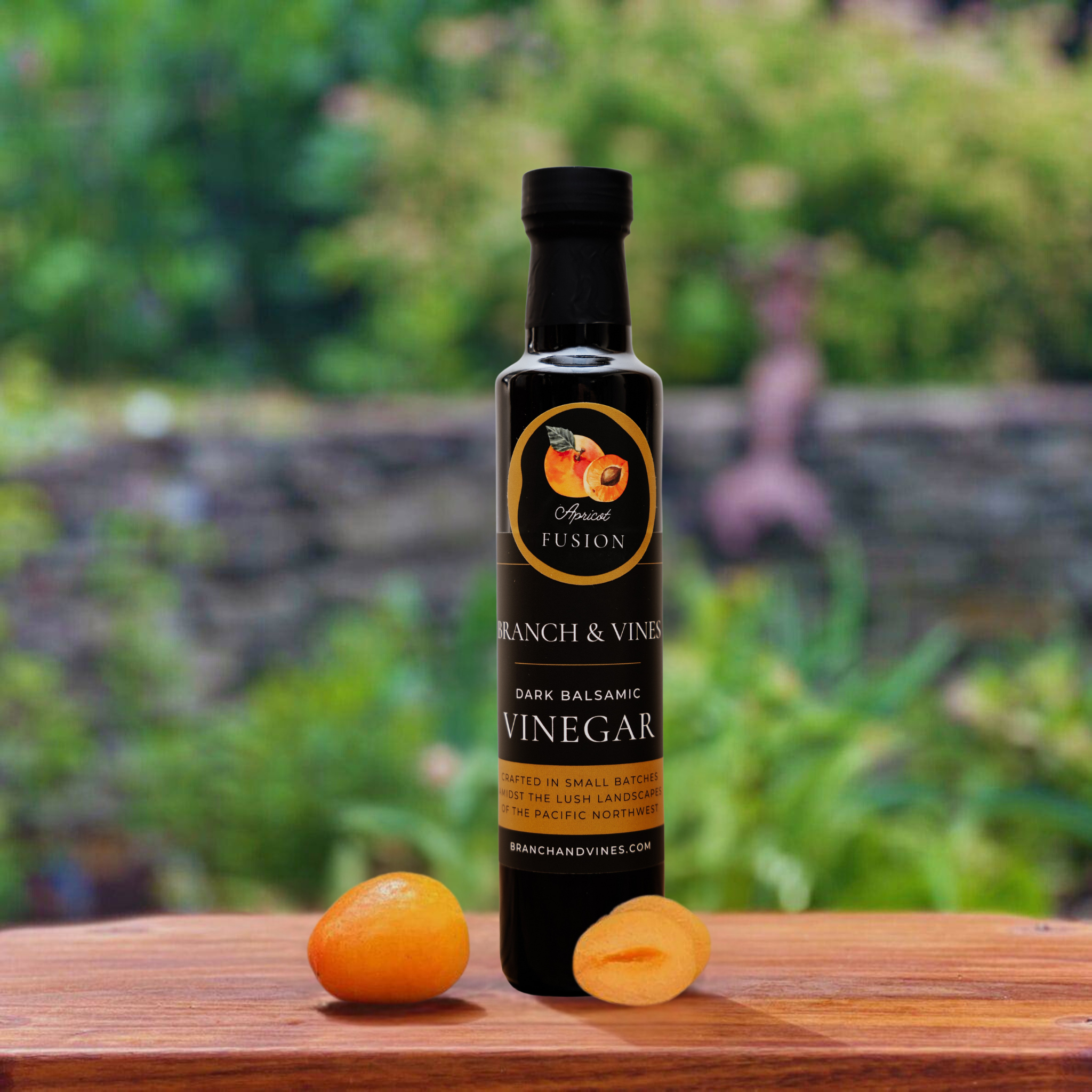 Apricot Fusion Dark Balsamic Vinegar main product image.