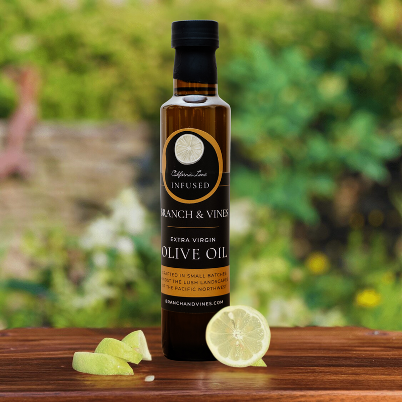 California Lime Infused Olive Oil bottle.