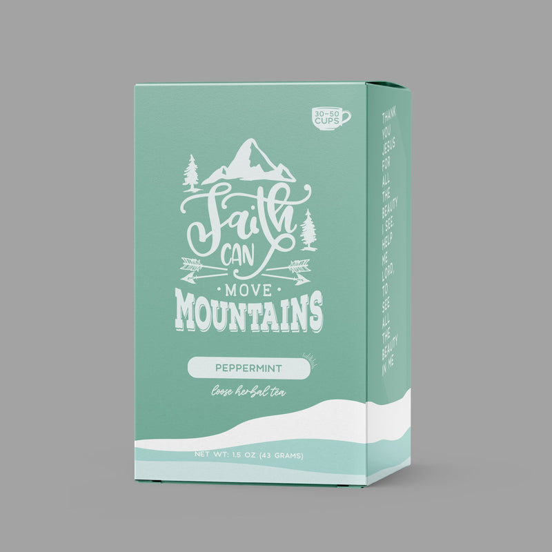Bible Verse Peppermint Herbal Tea "Faith Can Move Mountains": Sample - Branch and Vines