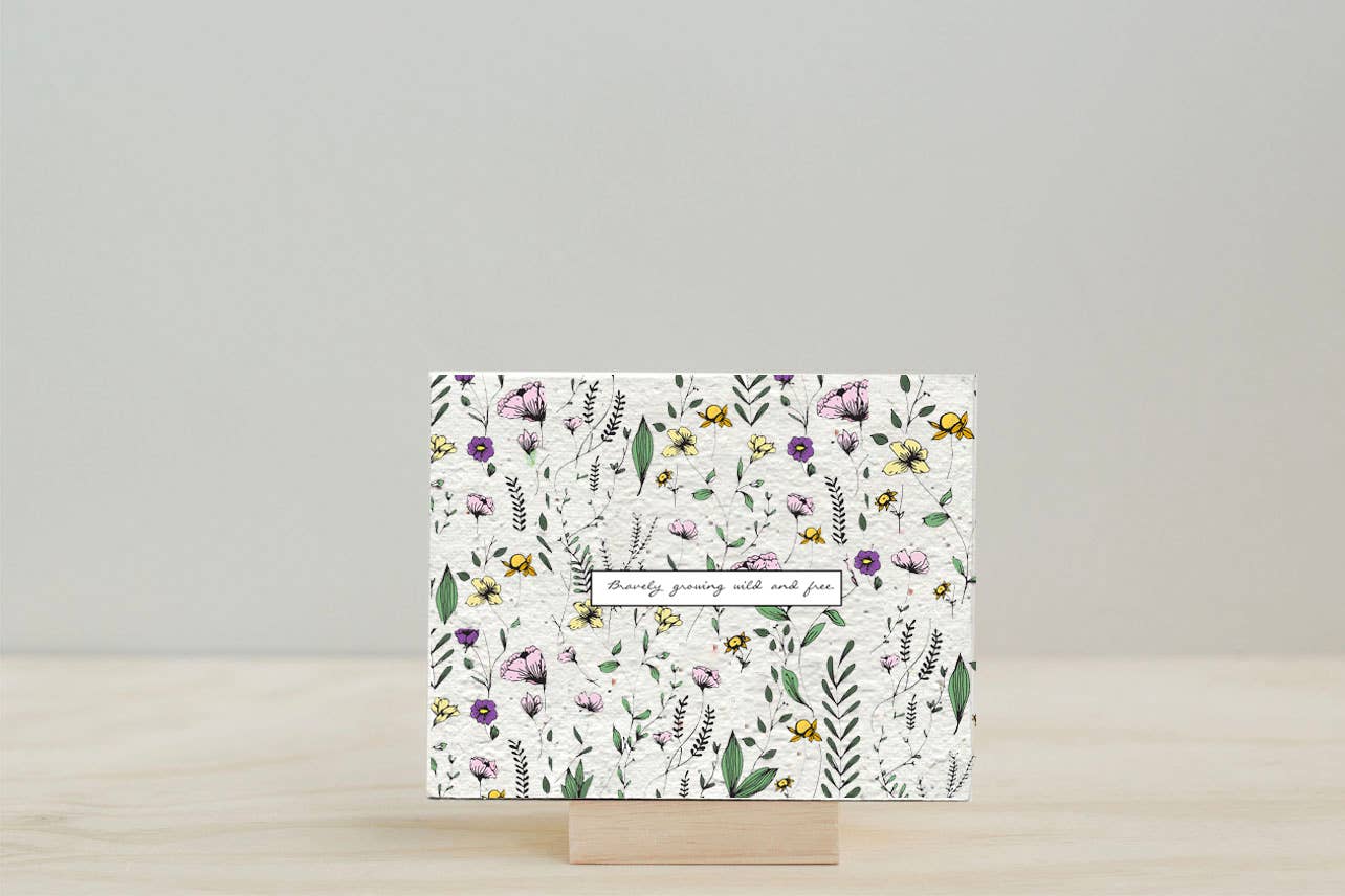 "Wildflower Meadow Bravery Card" Wildflower Seed Paper Card - Branch and Vines