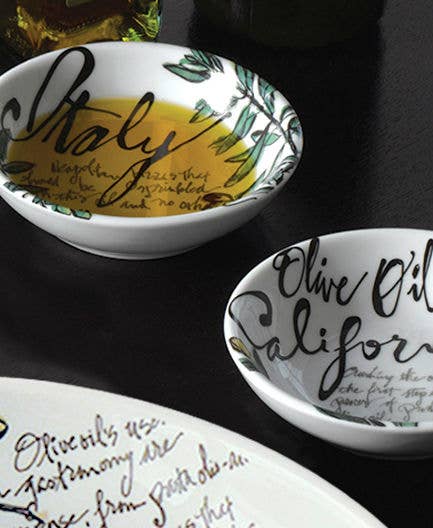 Olive Oil Dipping Dish S/4 - Branch and Vines